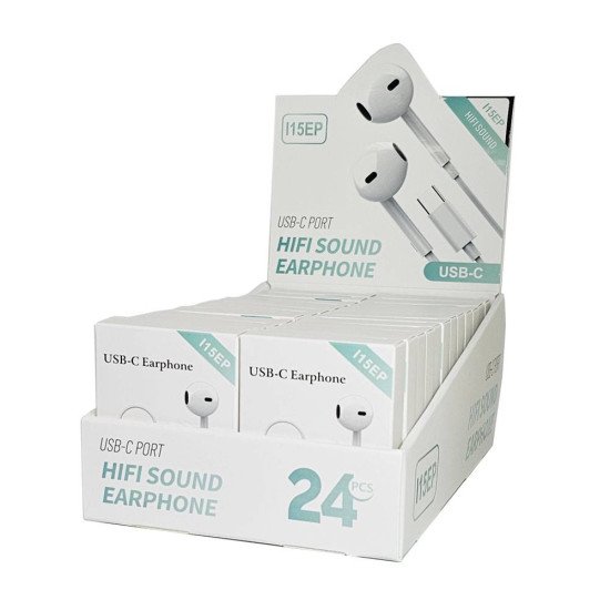 C Plug Earphone W/ Remote Control (white) Display Box of 24pcs C Plug Earphone W/ Remote Control (white) Display Box of 24pcs