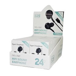 C Plug Earphone W/ Remote Control (black) Display Box of 24pcs