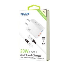 38W Dual Port Home Charger w/ C to C Cable