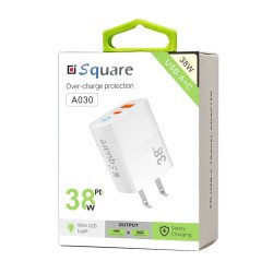 38W USB + C Fast Charging Power Adatpor (white)