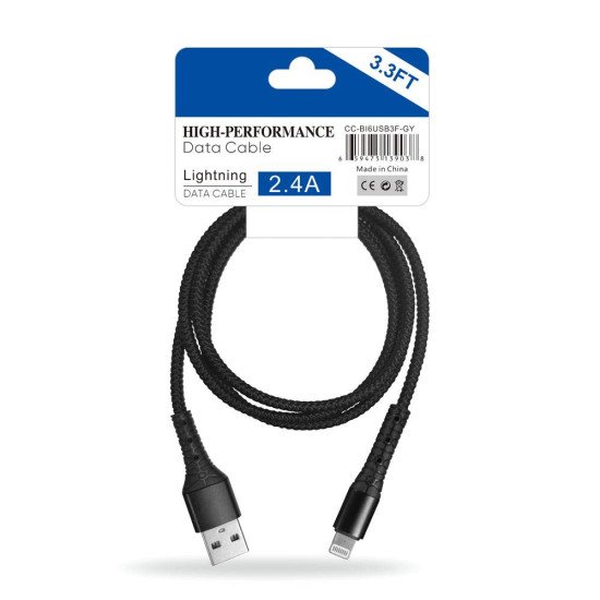 Pack of 12 Braided USB To 8 Pins Cable 3ft (black) Pack of 12 Braided USB To 8 Pins Cable 3ft (black)