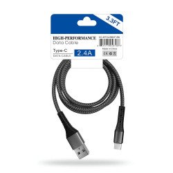 Pack of 12 Braided USB To C Cable 3ft (grey)