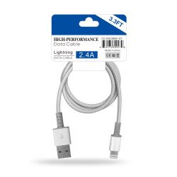 Pack of 12 Braided USB To 8 Pins Cable 3ft (grey)