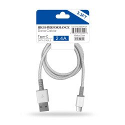 Pack of 12 Braided USB To C Cable 3ft (grey)