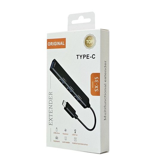 Type-C Plug to 4 USB Port Extender Type-C Plug to 4 USB Port Extender