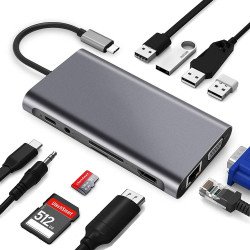 Type-C to HDTV 11 in 1 Hub