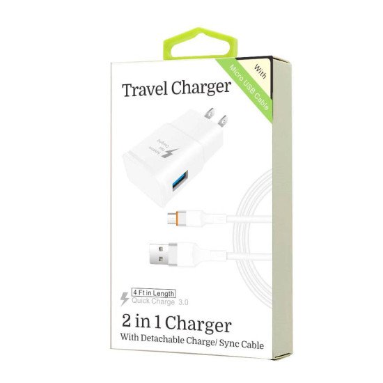 2 in 1 Charger for Samsung Micro USB v8 v9 (QC) 2 in 1 Charger for Samsung Micro USB v8 v9 (QC)