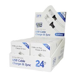 H.D USB to Lightning Cable (3ft) Display Box of 24pcs