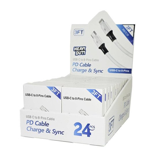 H.D C to Lightning Cable (3ft) Display Box of 24pcs H.D C to Lightning Cable (3ft) Display Box of 24pcs