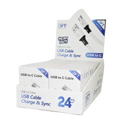 H.D USB to Type-C Cable (3ft) Display Box of 24pcs