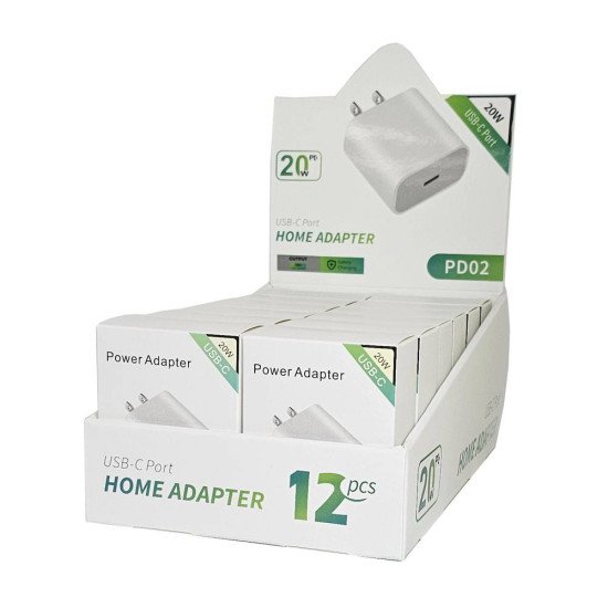 20W PD Travel Adaptor Display Box of 12pcs 20W PD Travel Adaptor Display Box of 12pcs