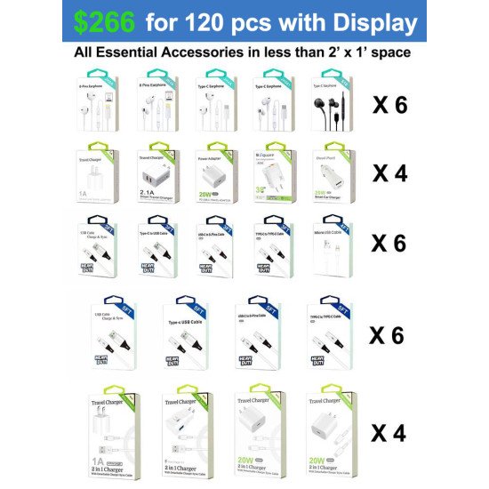 All Essential accessories Display Box 120 Pcs