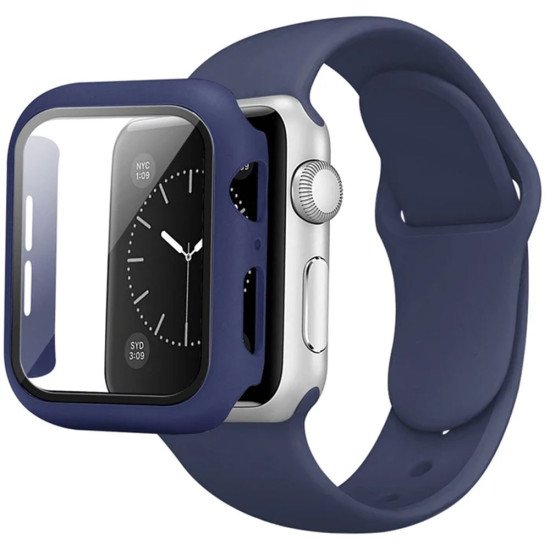 Silicone Band & Snap-on Case For iWatch 10th 42mm (blue) Silicone Band & Snap-on Case For iWatch 10th 42mm (blue)