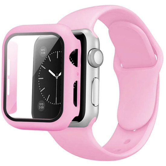 Silicone Band & Snap-on Case For iWatch Ultra 49mm (pink) Silicone Band & Snap-on Case For iWatch Ultra 49mm (pink)