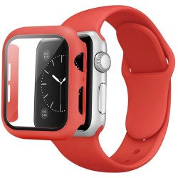 Silicone Band & Snap-on Case For iWatch 10th 42mm (red)