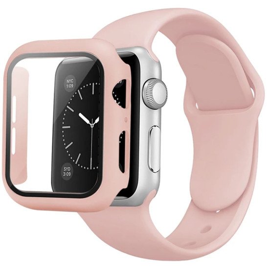 Silicone Band & Snap-on Case For iWatch 10th 42mm (rose gold) Silicone Band & Snap-on Case For iWatch 10th 42mm (rose gold)