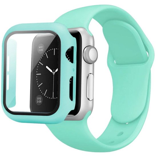 Silicone Band & Snap-on Case For iWatch 1/2/3 38MM (turquoise) Silicone Band & Snap-on Case For iWatch 1/2/3 38MM (turquoise)