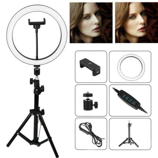 MJ26 10" RGB Selfie Ring Light w/ Tri-pod & Phone holder MJ26 10" RGB Selfie Ring Light w/ Tri-pod & Phone holder