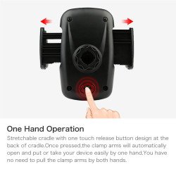 Long Tube One buttom release Phone holder (black)