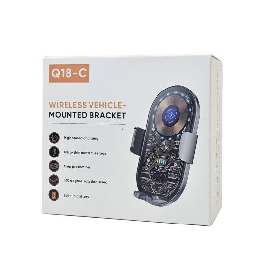 Q18 Auto Open Wireless Car Mount Charger (black) Q18 Auto Open Wireless Car Mount Charger (black)