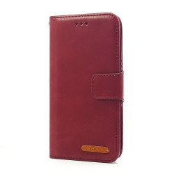 Leather Wallet Case For iPhone X (burgundy)