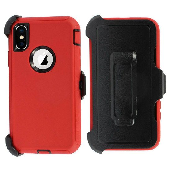 Defender Case w/ Clip For iPhone XR (red) Defender Case w/ Clip For iPhone XR (red)