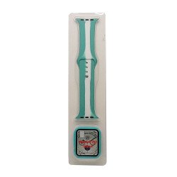 Stripe Silicone Band & Snap-on Case For iWatch 4/5/6 40mm (green)