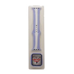 Stripe Silicone Band & Snap-on Case For iWatch 4/5/6 40mm (purple)