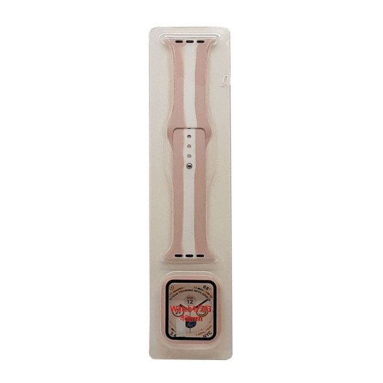Stripe Silicone Band & Snap-on Case For iWatch 4/5/6 40mm (rose gold) Stripe Silicone Band & Snap-on Case For iWatch 4/5/6 40mm (rose gold)