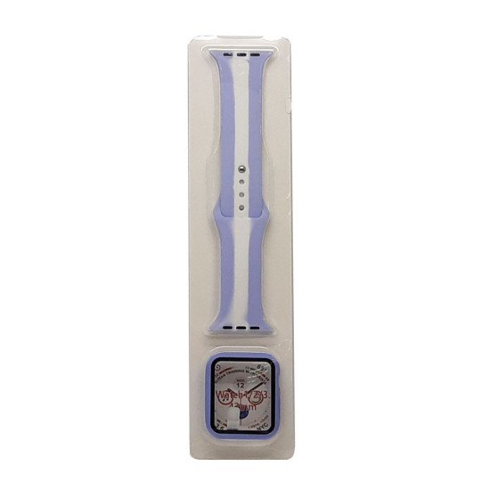 Stripe Silicone Band & Snap-on Case For iWatch 1/2/3 42mm (purple) Stripe Silicone Band & Snap-on Case For iWatch 1/2/3 42mm (purple)