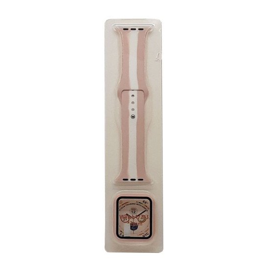 Stripe Silicone Band & Snap-on Case For iWatch 1/2/3 42mm (rose gold) Stripe Silicone Band & Snap-on Case For iWatch 1/2/3 42mm (rose gold)