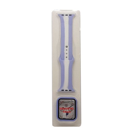 Stripe Silicone Band & Snap-on Case For iWatch 4/5/6 44mm (purple) Stripe Silicone Band & Snap-on Case For iWatch 4/5/6 44mm (purple)
