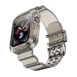 Clear Soft TPU Strap Band for iWatch 4/5/6 44mm (smoke)