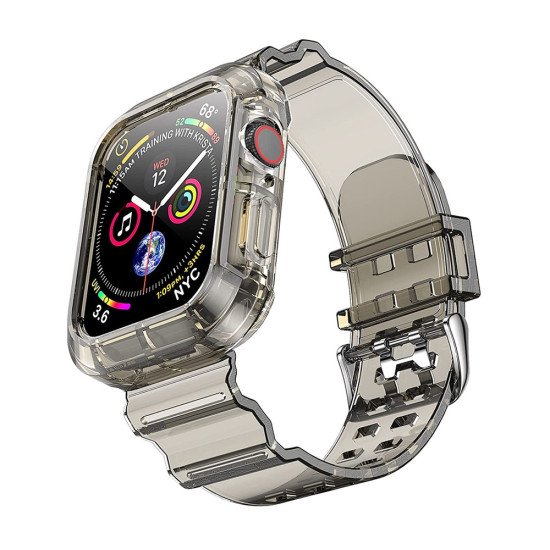 Clear Soft TPU Strap Band for iWatch 4/5/6 40mm (smoke) Clear Soft TPU Strap Band for iWatch 4/5/6 40mm (smoke)