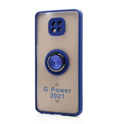 TPU Case w/ Magnetic Ring for Moto G Power 2021 (blue)