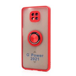 TPU Case w/ Magnetic Ring for Moto G Power 2021 (red)