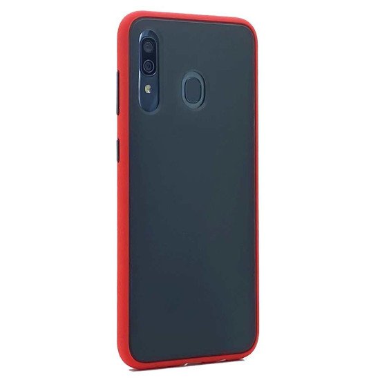 Heavy Duty Matte Clear Case for Samsung Galaxy A20 / A30 (red) Heavy Duty Matte Clear Case for Samsung Galaxy A20 / A30 (red)