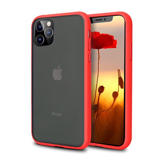 Heavy Duty Matte Clear Case for iPhone 12 Mini (red) Heavy Duty Matte Clear Case for iPhone 12 Mini (red)
