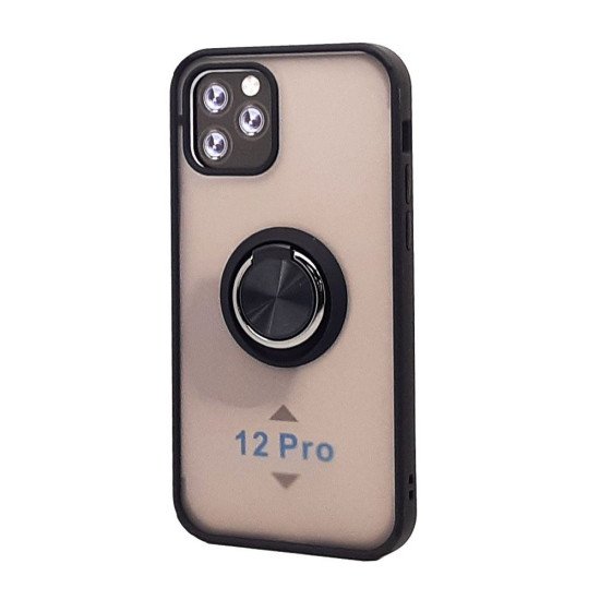 TPU Case w/ Magnetic Ring for iPhone 12 / 12 Pro (black) TPU Case w/ Magnetic Ring for iPhone 12 / 12 Pro (black)
