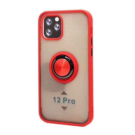TPU Case w/ Magnetic Ring for iPhone 12 / 12 Pro (red) TPU Case w/ Magnetic Ring for iPhone 12 / 12 Pro (red)