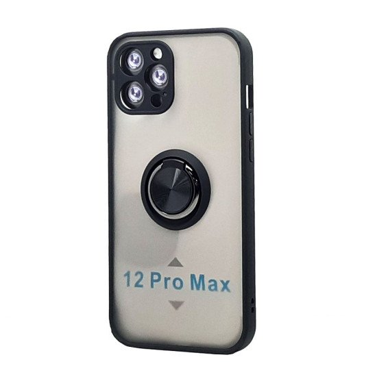 TPU Case w/ Magnetic Ring for iPhone 12 Pro Max (black) TPU Case w/ Magnetic Ring for iPhone 12 Pro Max (black)