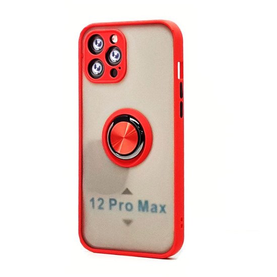 TPU Case w/ Magnetic Ring for iPhone 12 Pro Max (red) TPU Case w/ Magnetic Ring for iPhone 12 Pro Max (red)