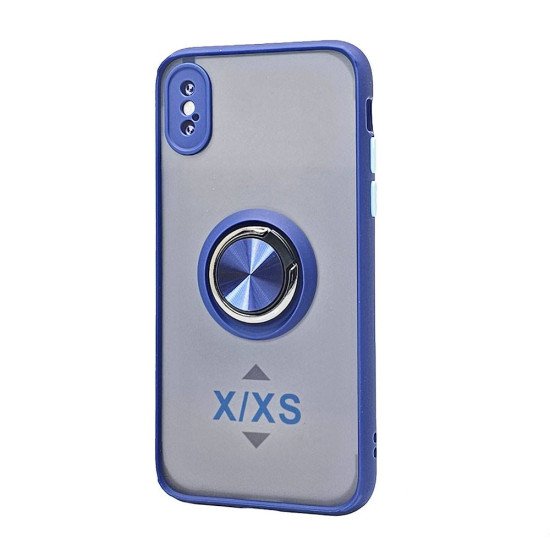 TPU Case w/ Magnetic Ring for iPhone X /XS (blue) TPU Case w/ Magnetic Ring for iPhone X /XS (blue)