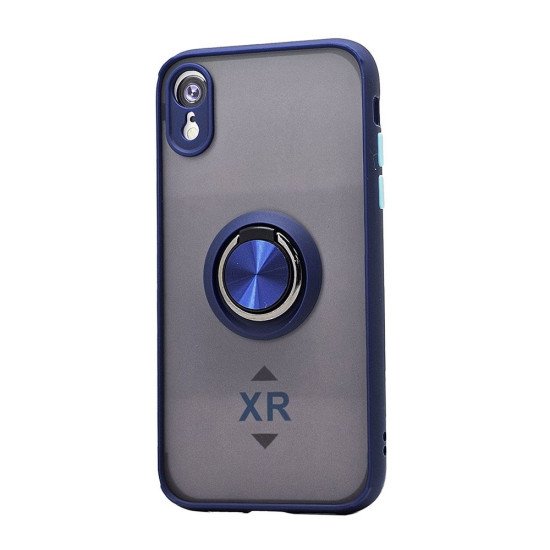 TPU Case w/ Magnetic Ring for iPhone XR (blue) TPU Case w/ Magnetic Ring for iPhone XR (blue)