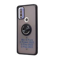 TPU Case w/ Magnetic Ring for Moto G Pure (black)