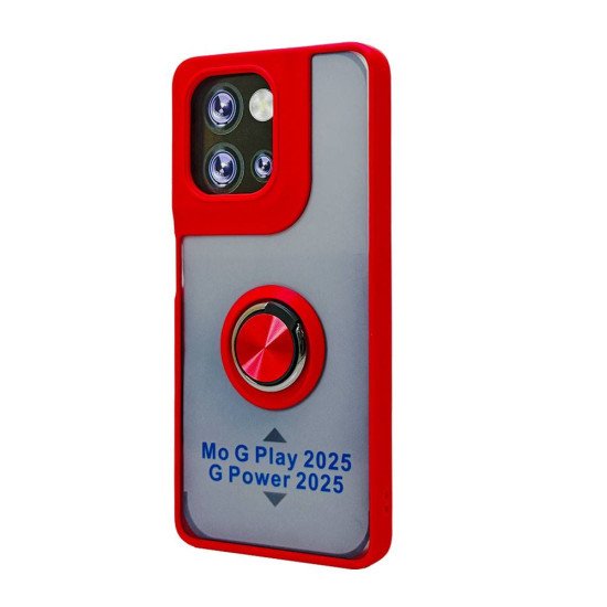 TPU Case w/ Magnetic Ring for Moto G Power / G Play 2025 (red) TPU Case w/ Magnetic Ring for Moto G Power / G Play 2025 (red)