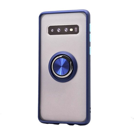 TPU Case w/ Magnetic Ring for Samsung S10 (blue) TPU Case w/ Magnetic Ring for Samsung S10 (blue)