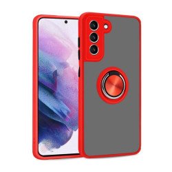 TPU Case w/ Magnetic Ring for Samsung S21 FE (red)