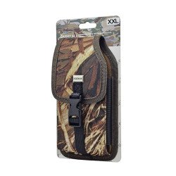 Vertical Leaf Camo Rugged Nylon Pouch w/ extra Clip (XXL)