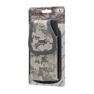 Vertical Grey Camo Rugged Nylon Pouch (Large)